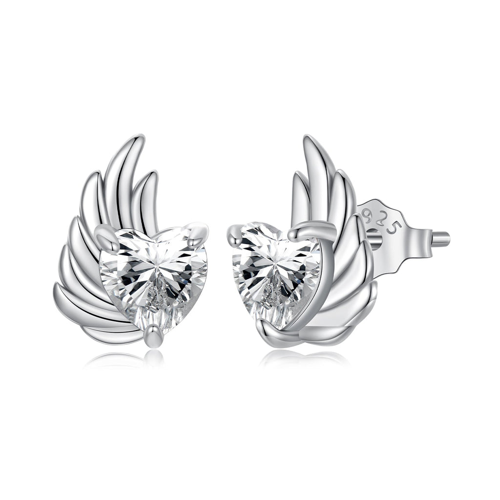 925 Sterling Silver Earrings with Pavé Setting CZ in Oxidized Silver - 1.0*0.7cm