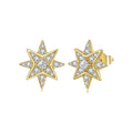 925 Sterling Silver Pavé Setting Gold Plated Earrings
