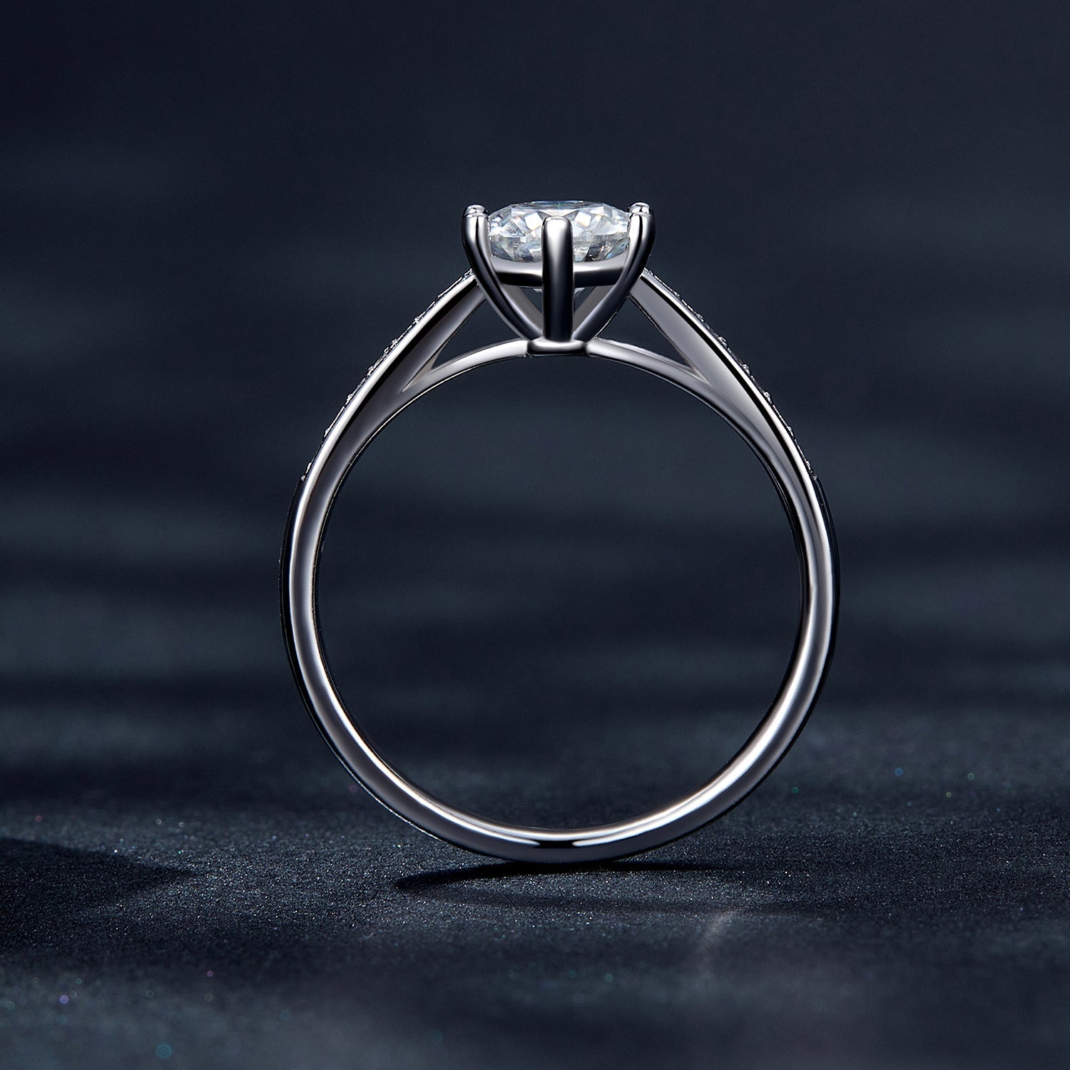 925 Sterling Silver Moissanite & CZ Ring Size 6 for Women