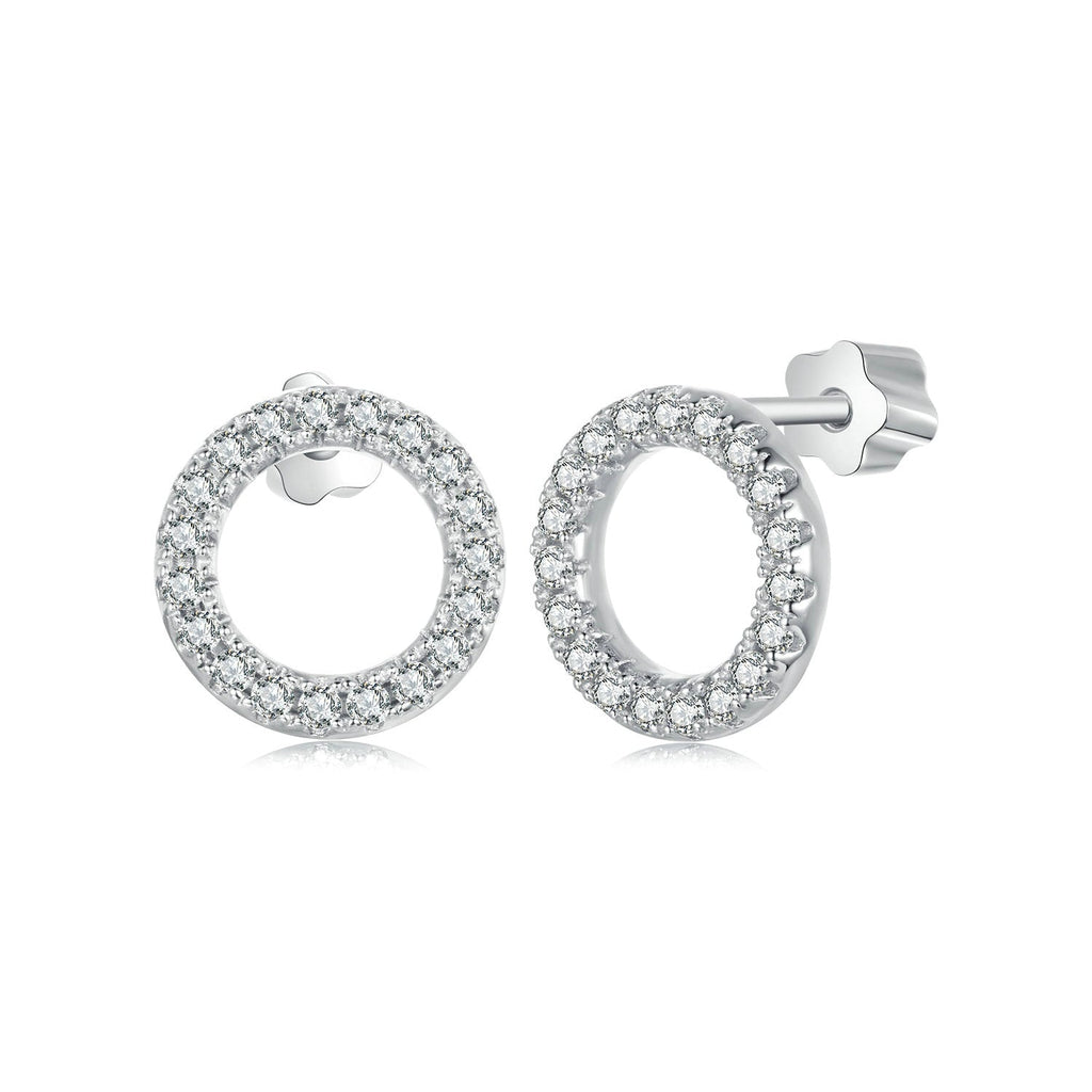 925 Sterling Silver 10mm Moissanite Earrings for Women