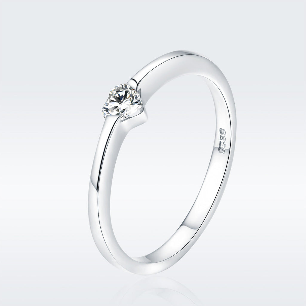 925 Sterling Silver Ring for Women Size 6.0 with Pavé Setting CZ