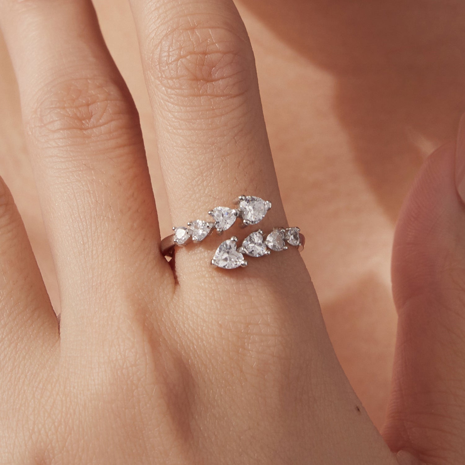 925 Sterling Silver White Gold Plated Pavé Setting Rings for Women