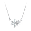 925 Sterling Silver  Necklace with CZ and Glass Pendant for Women