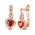 925 Sterling Silver Rose Gold Plated Earrings with CZ in Pavé Setting