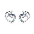925 Sterling Silver Earrings with Oxidized Finish and Pavé Setting