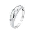 925 Sterling Silver Ring with Pavé Setting CZ, Width 2.2-5.8mm, Oxidized Silver, Women's Ring