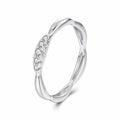 925 Sterling Silver Moissanite Ring with 0.15-0.2cm Gems for Women - Size 6