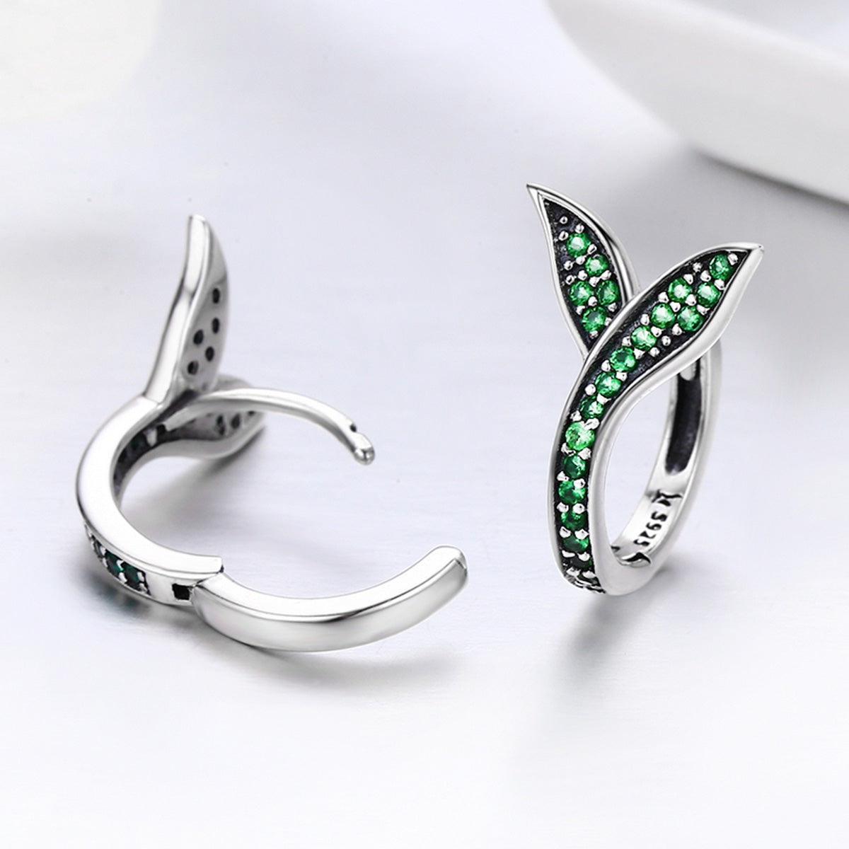 925 Sterling Silver Earrings with Pavé Setting CZ 1.5*1cm for Women