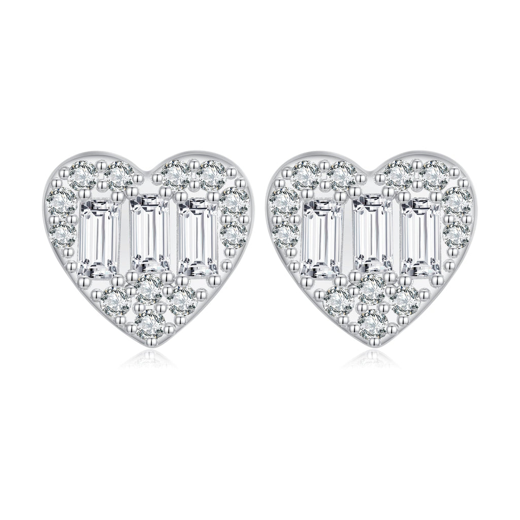 925 Sterling Silver Earrings with Pavé Set CZ