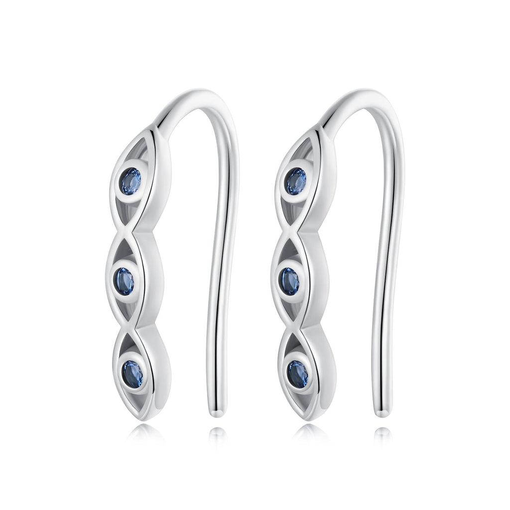 925 Sterling Silver CZ Pavé Earrings 13*2mm for Women