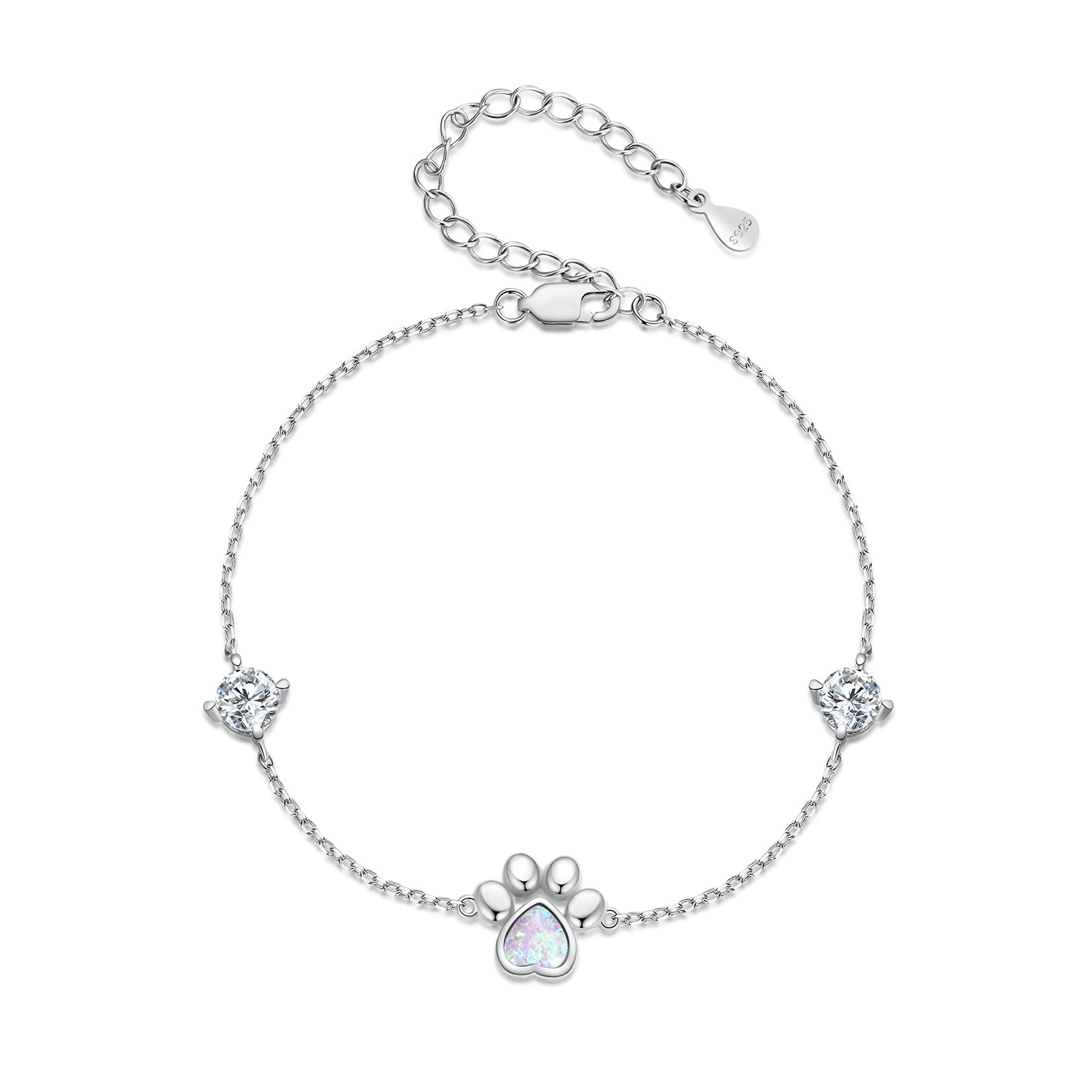 925 Sterling Silver Translucent Opal Bracelets for Women