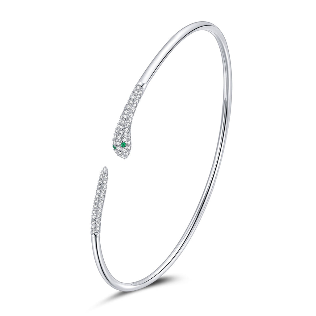 S925 Sterling Silver Bracelet with Pavé Setting CZ 6cm Diameter for Women