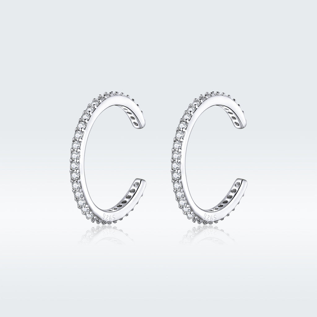925 Sterling Silver Earrings with Pavé Set CZ
