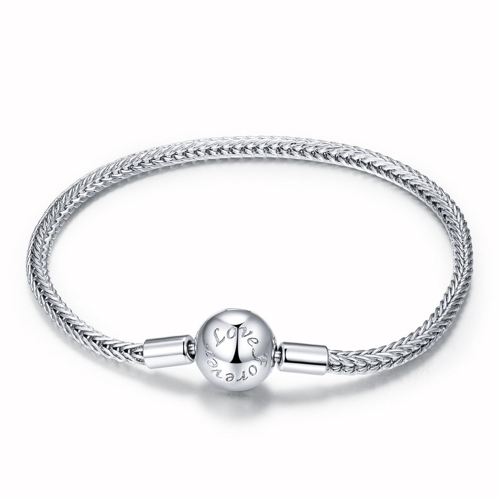 925 Sterling Silver Plated Platinum 17cm Bracelet for Men