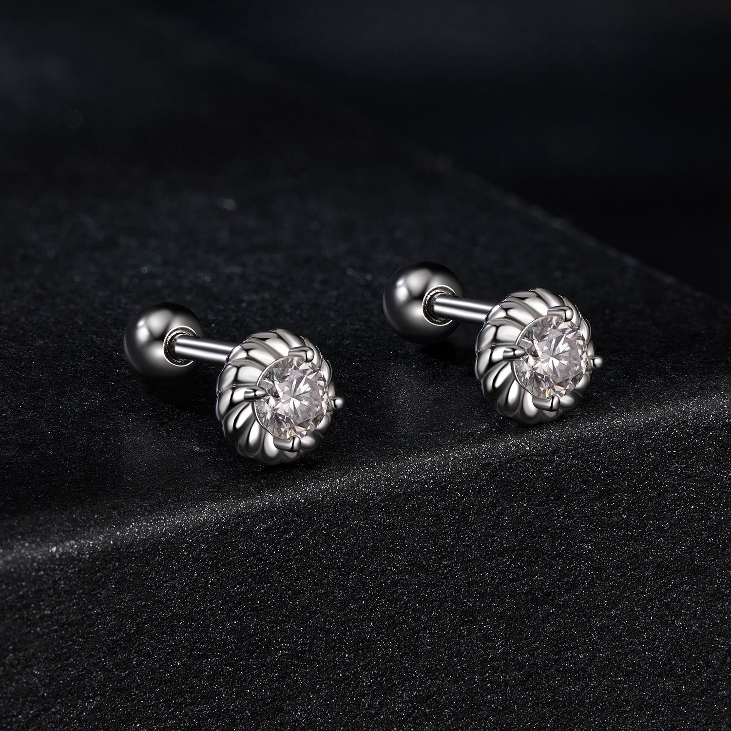 925 Sterling Silver 3mm Moissanite Earrings for Women