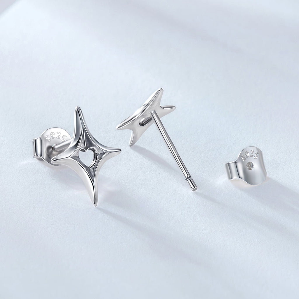 925 Sterling Silver Earrings 1.2x0.9cm