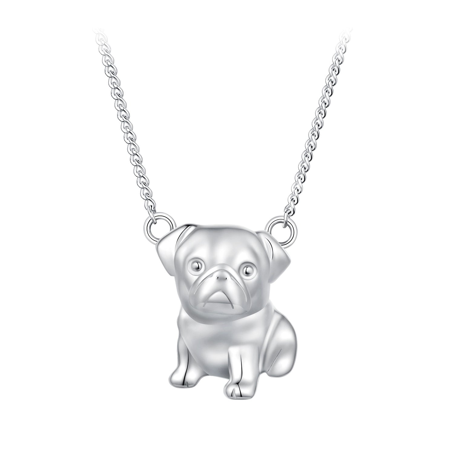 925 Sterling Silver Plated Platinum Necklace with 13x12mm Pendant for Women