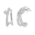 925 Sterling Silver Moissanite Earrings for Women - 1.4x0.5cm, Pavé Setting