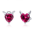 925 Sterling Silver Earrings with Pavé Setting CZ, 1*0.9cm for Women