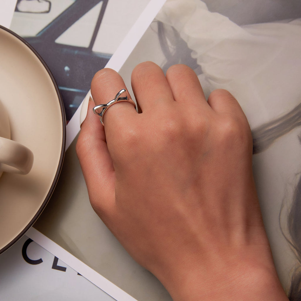 925 Sterling Silver Oxidized Paw Design Ring