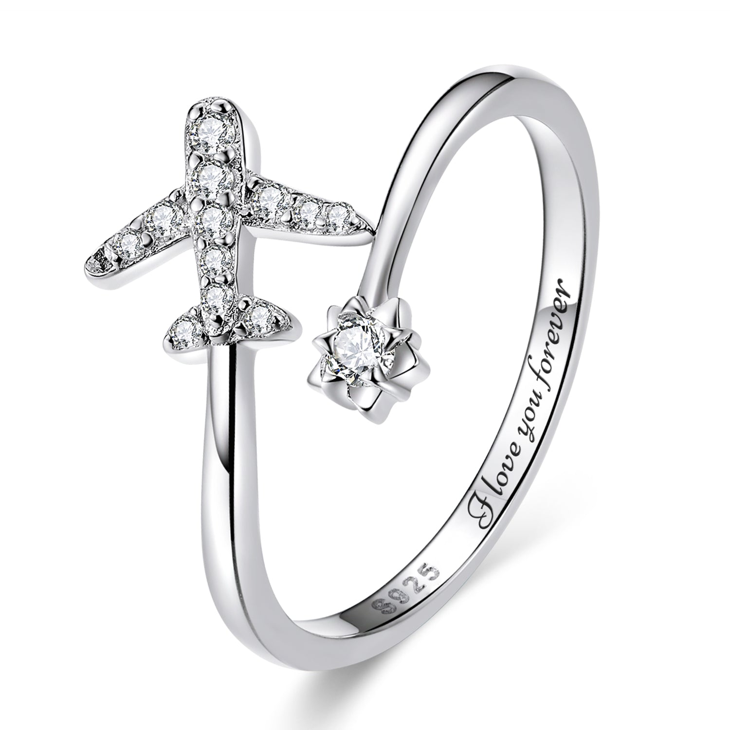 925 Sterling Silver Ring with Pavé Setting CZ in Size nan for Women