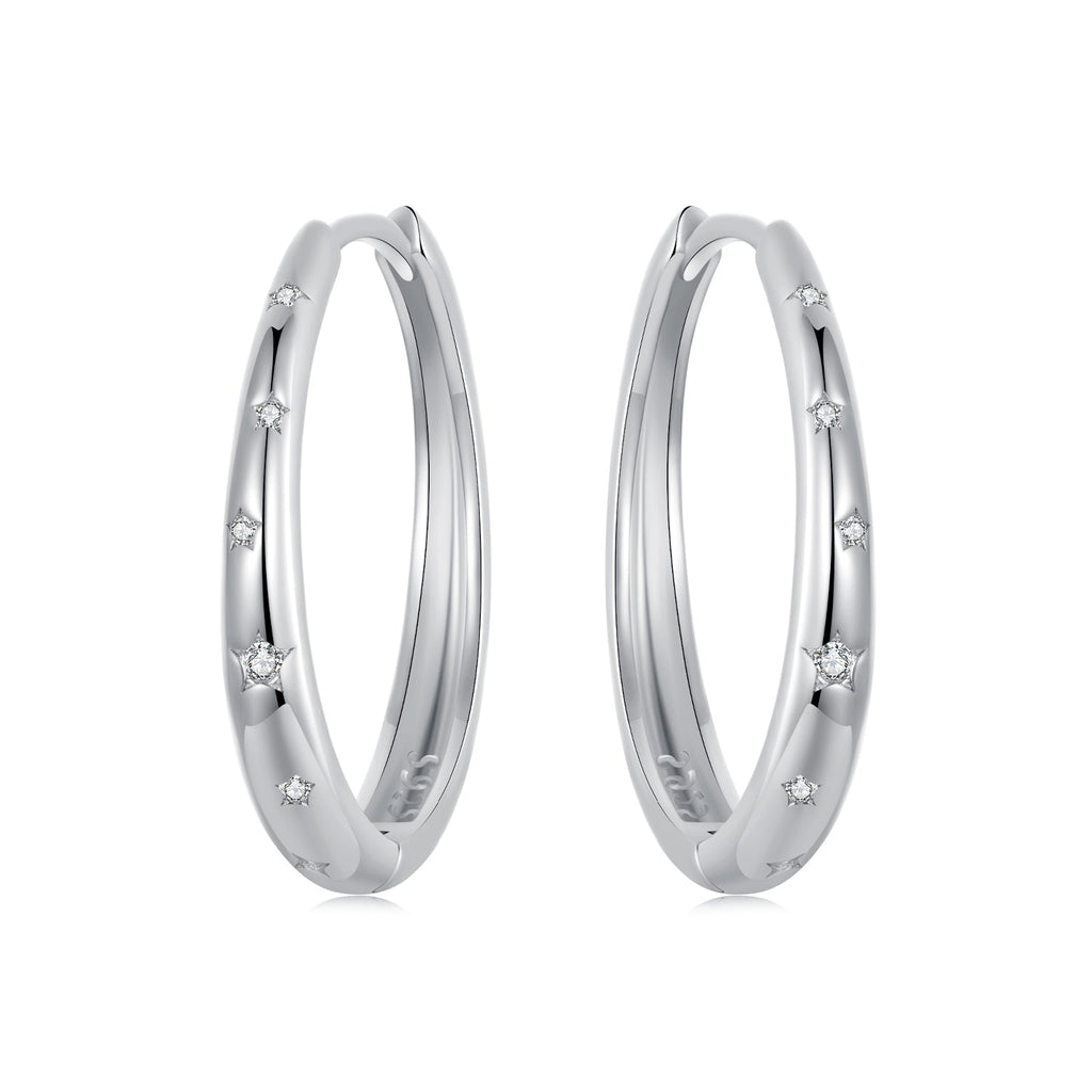 925 Sterling Silver Earrings with Pavé Setting CZ for Women