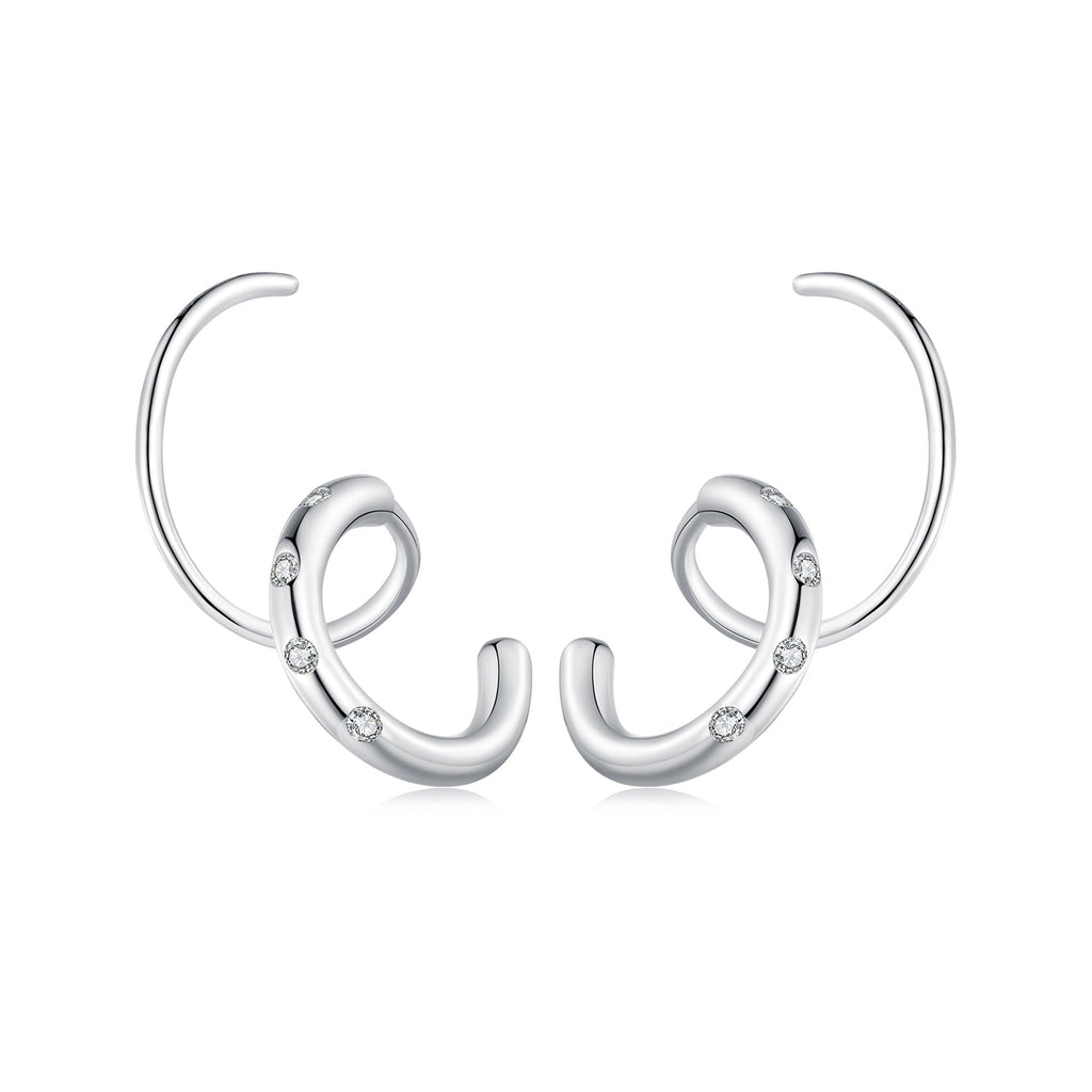 925 Sterling Silver CZ Pavé Earrings for Women