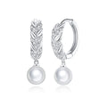 925 Sterling Silver Earrings with Quality Shell Pearl and CZ