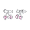 925 Sterling Silver Earrings with Pavé Setting CZ and Transparent Glass for Women