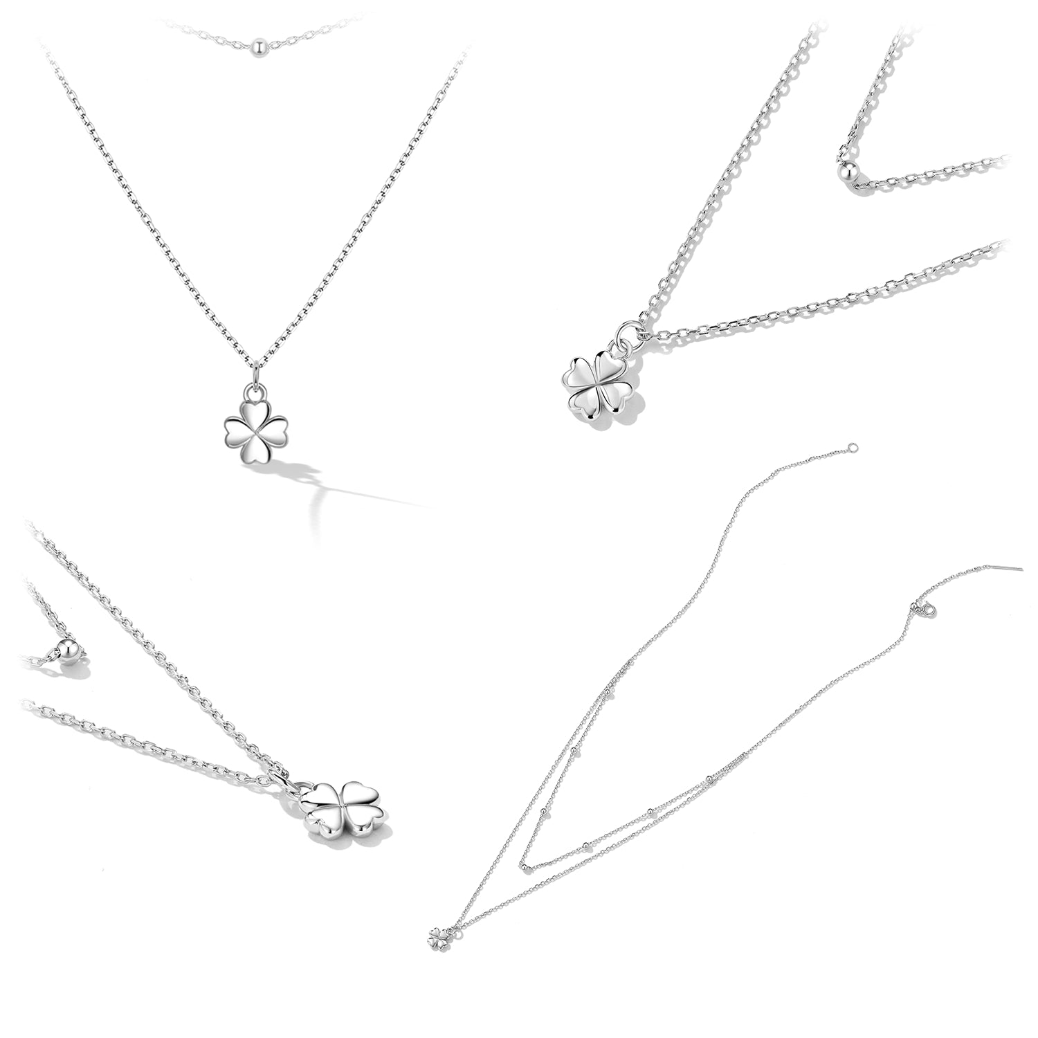 925 Sterling Silver Adjustable Necklace with Pendant for Women