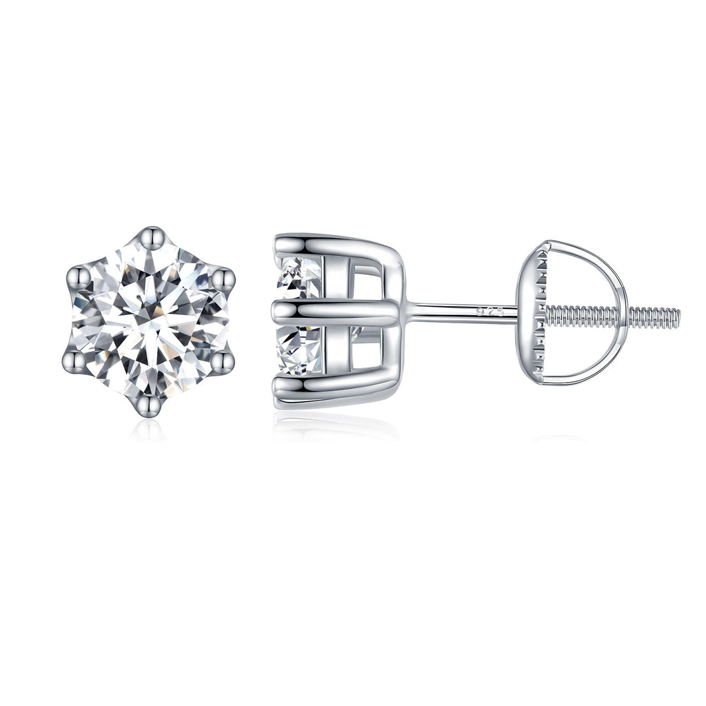 925 Sterling Silver Pavé Set CZ Earrings for Women - 0.5x0.5 cm