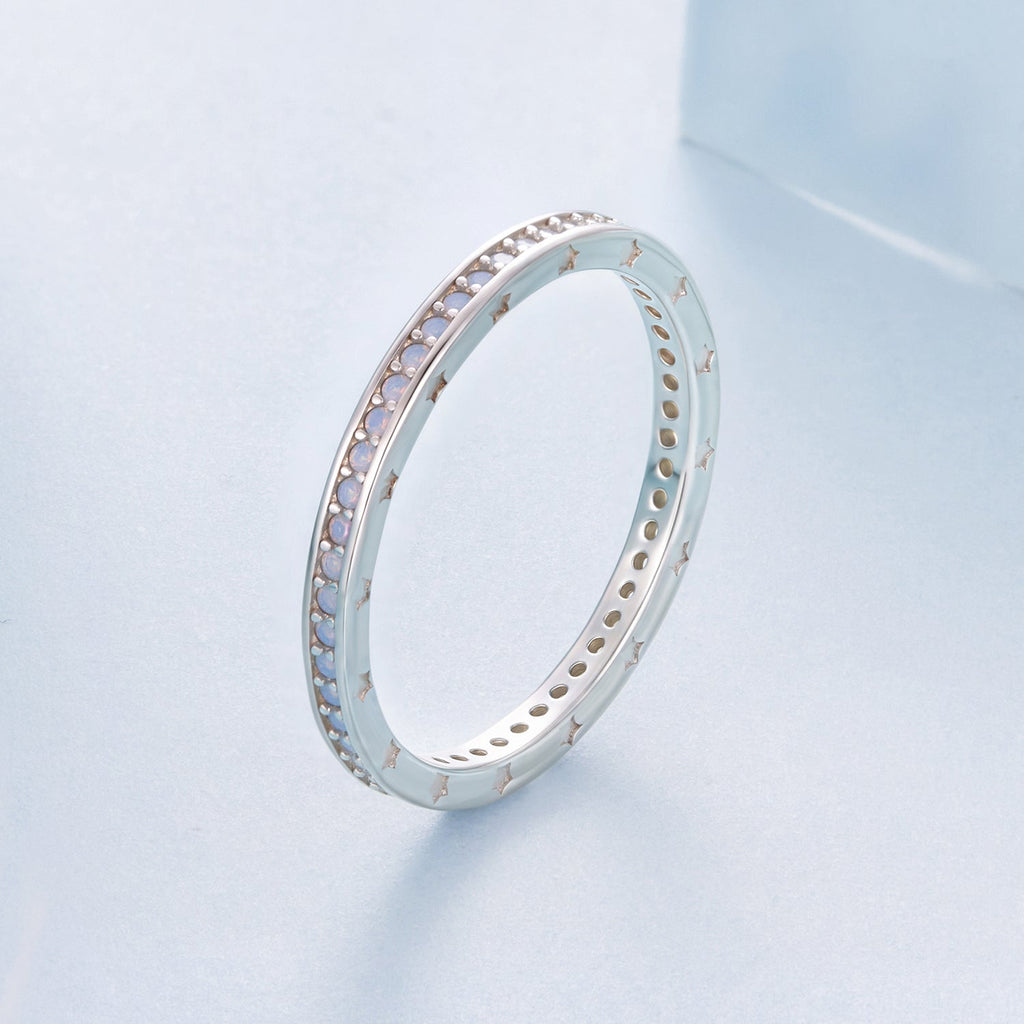 925 Sterling Silver Nano Opal Ring Size 6.0 for Women