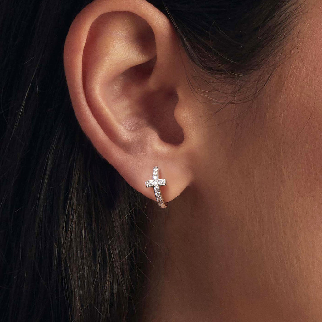 925 Sterling Silver Moissanite Earrings 1.3cm for Women