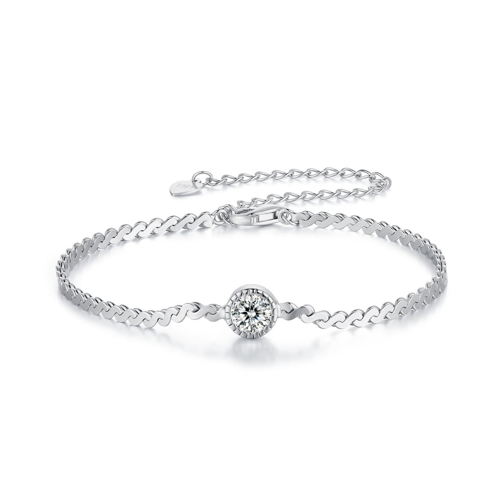 S925 Sterling Silver 5.0mm Moissanite Bracelet for Women