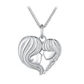 925 Sterling Silver Necklace with Platinum Plating, 400mm Chain Length, Pendant 24x21mm for Women