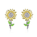 925 Sterling Silver Plated Gold Earrings with Enamel Process