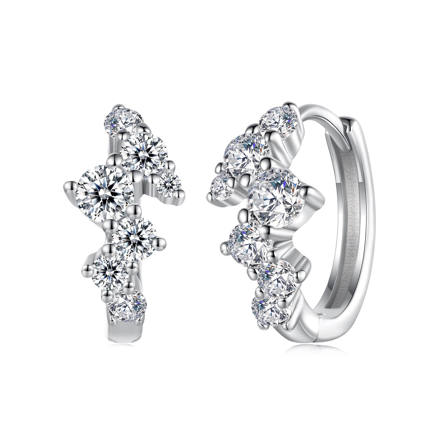925 Sterling Silver Earrings with CZ White Gold Plating
