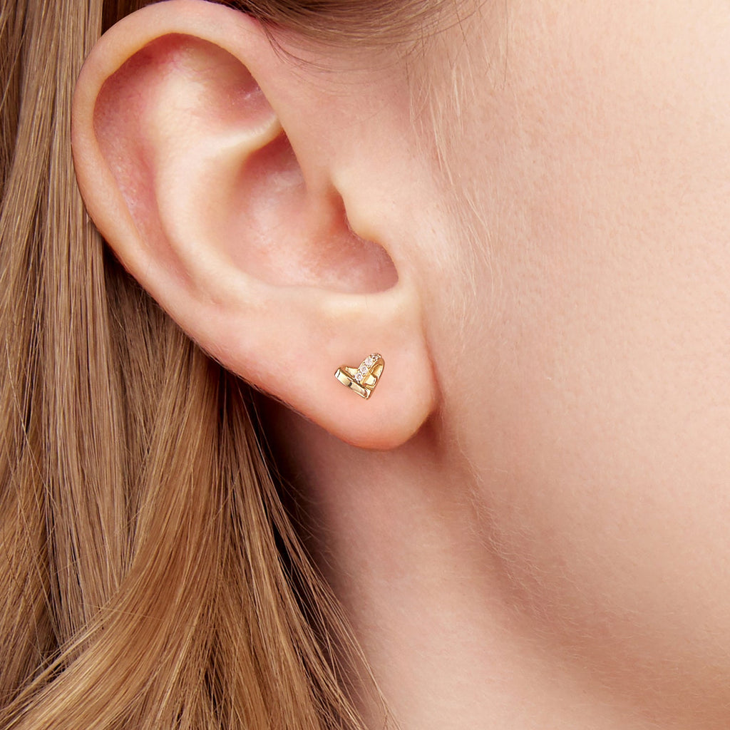 925 Sterling Silver Earrings with Pavé Setting CZ in Gold Plated