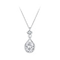 925 Sterling Silver White Gold Plated 40+5cm Necklace with Pavé Setting CZ for Women