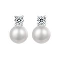 925 Sterling Silver Moissanite 0.1ct Freshwater Pearl Earrings for Women