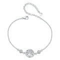 925 Sterling Silver White Gold Plated Bracelet with CZ Pendant