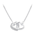 925 Sterling Silver Necklace with CZ in Pavé Setting, Length 400+50mm, Pendant 11*18mm, Unisex