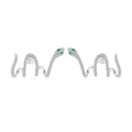 925 Sterling Silver Earrings with Plated Platinum and Pavé Setting CZ, 1.5x2.2cm for Women