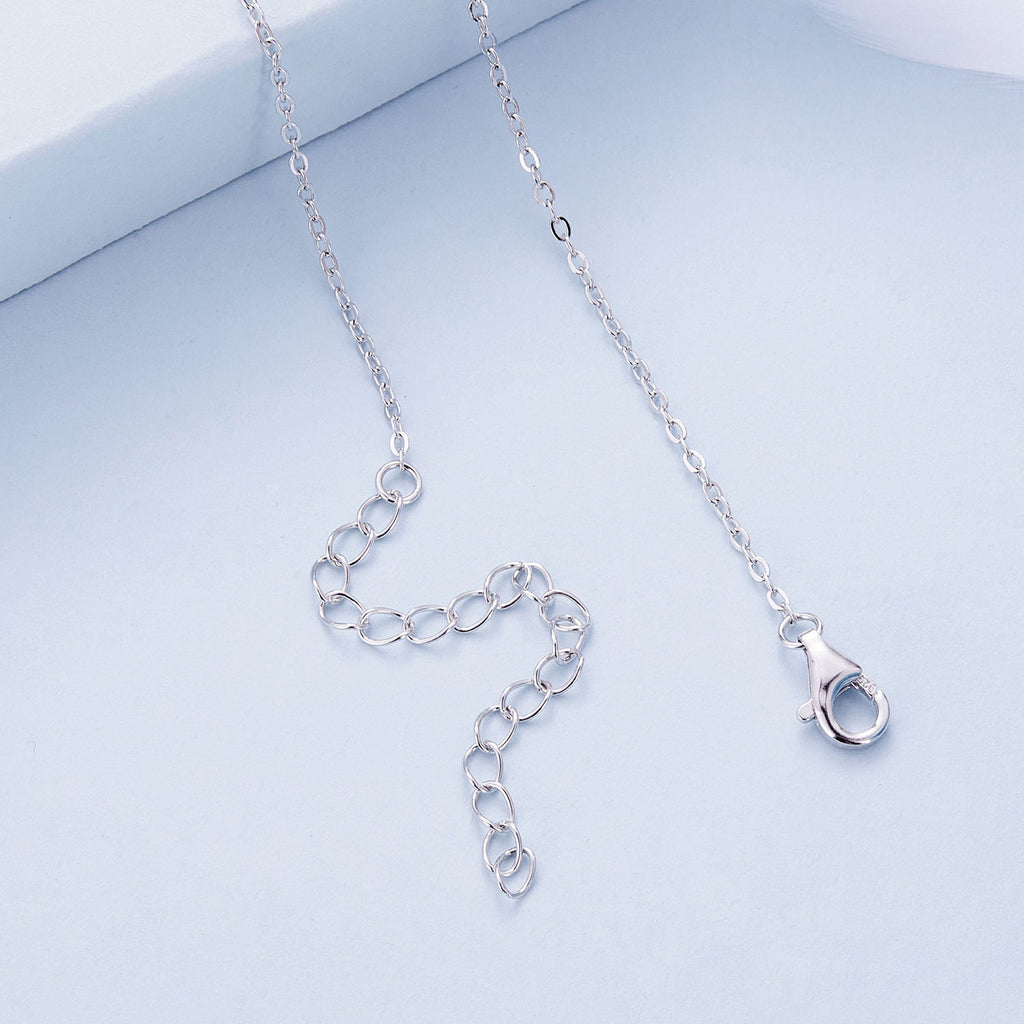 925 Sterling Silver Necklace with Quality Shell Pearl & Platinum Plating, 380mm Length for Women