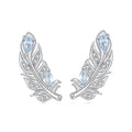925 Sterling Silver Earrings with Pavé Setting CZ and White Gold Plating