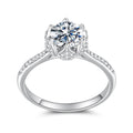 925 Sterling Silver Moissanite Ring 1ct Size 6 White Gold Plated for Women