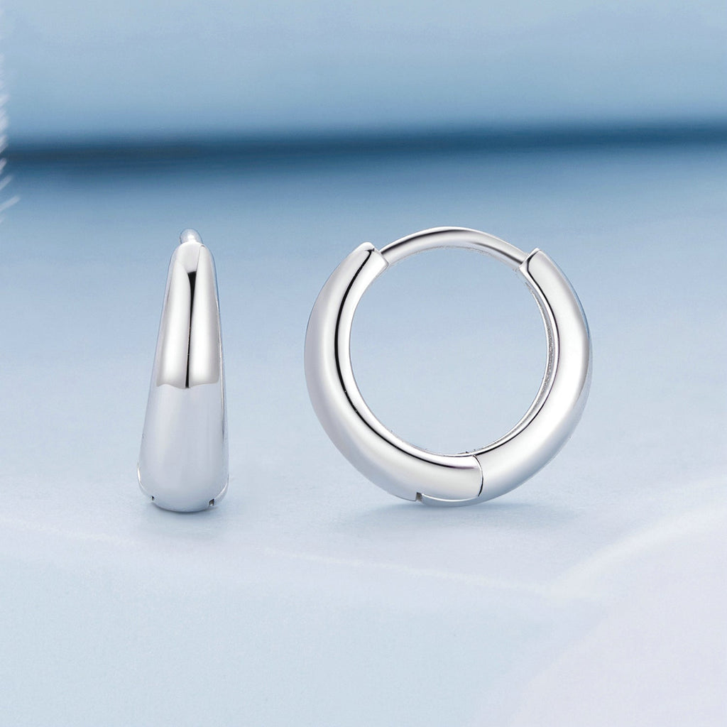 925 Sterling Silver 12*3mm Platinum Plated Earrings