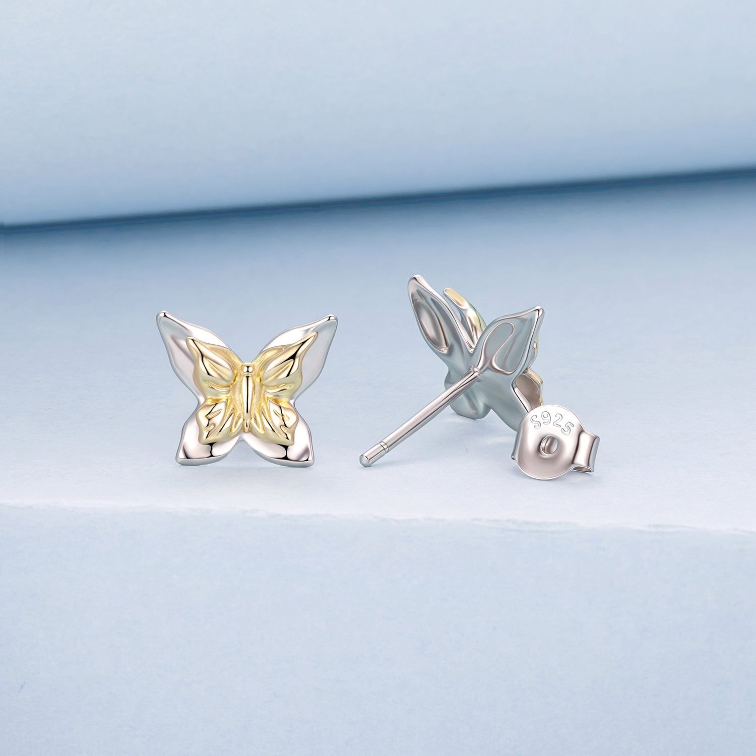 925 Sterling Silver White Gold Plated Small Earrings