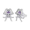 925 Sterling Silver Earrings with Pavé Setting CZ, 1.1 x 1.0 cm, Oxidized Finish for Women