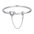 925 Sterling Silver Bracelet with Pavé Setting CZ, Size 17.0 for Women